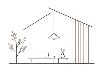 家具とともにある、こだわりの空間イラスト