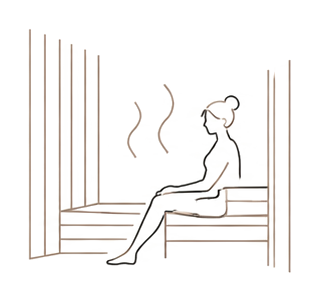 サウナでくつろぐイラスト