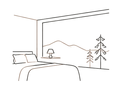 窓辺の寛ぎの間イラスト